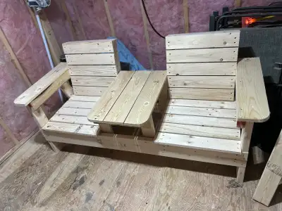 two seat bench with table, View more