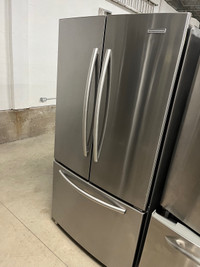 KitchenAid stainless 36” fridge with ice & water 