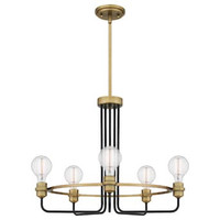 Ashley Harbour Pendleton 5-Light Aged Brass Industrial Chandelie