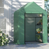 Walk-in Greenhouse 4-Tier Large Warm Herb Plants and Flower Gree