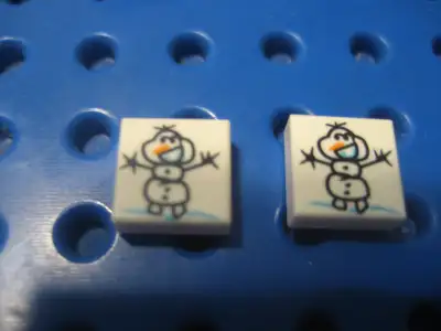 Lego Frozen Snowman Olaf Printed Tile Lot 1x1, View more