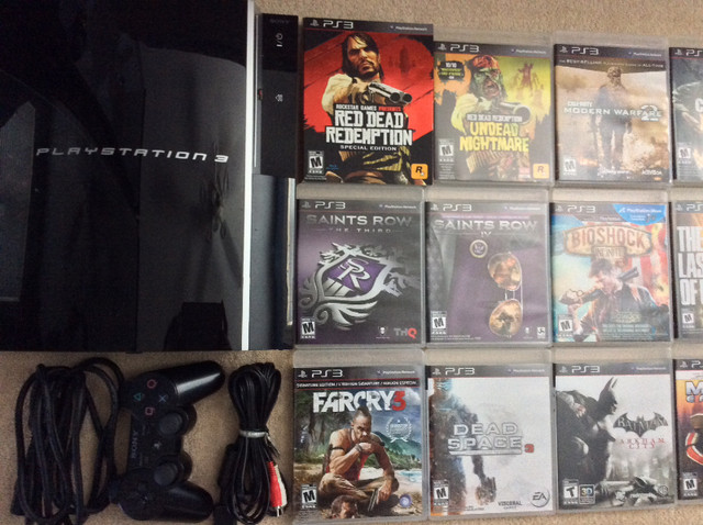 PlayStation 3 Console with 16 Games, Controller, and Cables in Sony Playstation 3 in Hamilton - Image 2