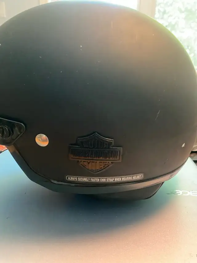  Flat black Harley Davidson, half helmet very good condition in Touring in Ottawa - Image 3