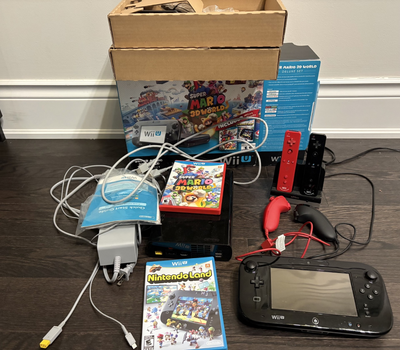 Wii U 32GB Deluxe Boxed Set 2Motion Plus Remotes - 8 games board, View more