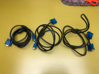 Three (3) VGA Cables for TV , Monitors etc