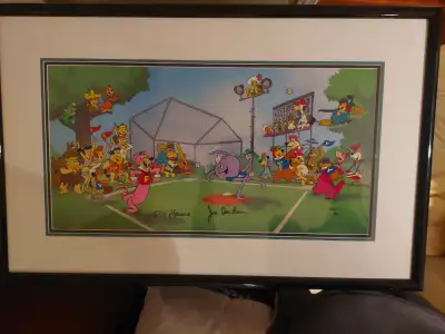 Framed, hand painted, Authentic Limited Edition # 259 of 400, signed by both Hanna and Barbera, with...
