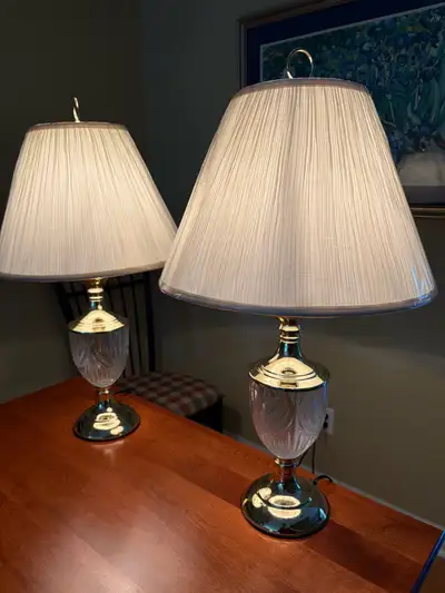 Vintage glass and brass finish Table Lamps, View more
