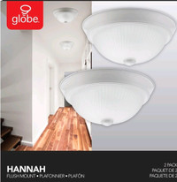 Globe Electric 2-Pack Hannah 11" Flush Mount Ceiling Light with 