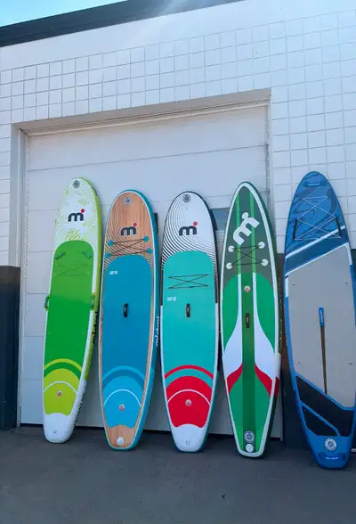 Premium Inflatable Stand Up Paddle Boards Everything included: Paddle. Pump. Fins. Carrying Bag. Ank...