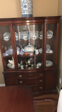 Antique china cabinet Cheri wood 
