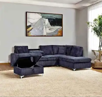 Classy corduroy sofa available for sale., View more
