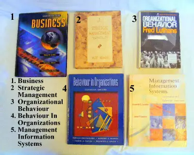 5 Business Books, College Grade, excellent condition, $5 each, View more