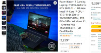 Razer Blade 17 Gaming Laptop-RTX 3070 Ti - Sealed product !!