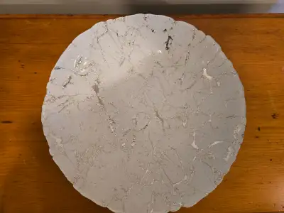Silver and White Decorative Bowl, View more