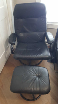 Recliner swivel chair with ottoman