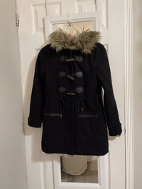 A&F Black Wool Toggle Coat