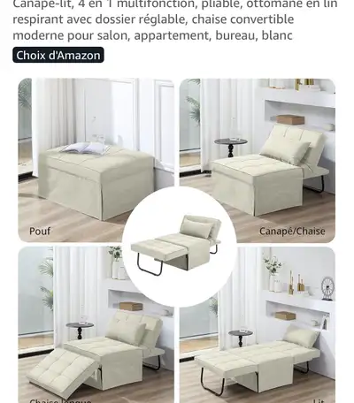 Marque : BIGSYY Canapé-lit, 4 en 1 multifonction, pliable, View more