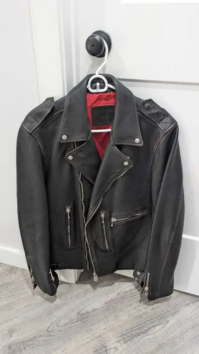 AllSaints men's biker leather jacket. 100% cow leather. Size L. Worn a handful of times. Not broken...