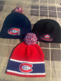 NHL Montreal Canadiens Lot 3 Tuques Hockey Enfant Sport Hiver