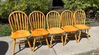 Solid Wood Windsor Chairs (Set of 5) Delivery Available!