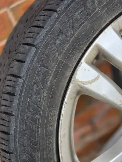 I am selling a set of used tires and rims, size 225/50R18 95H. Were on a 2010 infiniti G37. Rubber i...