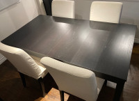 IKEA Extendale Dining Table with 4 Henriksdal Chairs