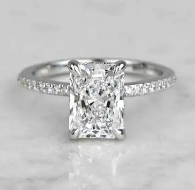 ★ Stone Details: ➙ Stone Type: Moissanite ➙ Carat Weight: 3.0CT ➙ Shape: Radiant ➙ Color: D ➙ Clarit...