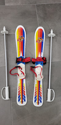 Kids skis, use with regular snow boots.