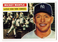 1956 Topps Baseball HOF-#135 Mickey Mantle, Yankees white back