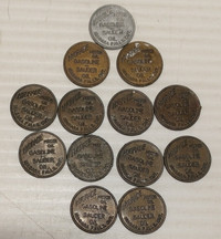 Vintage tokens Sauder Hygrade gasoline premium