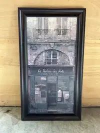 Framed wall art, Le Relais des Arts, espresso frame