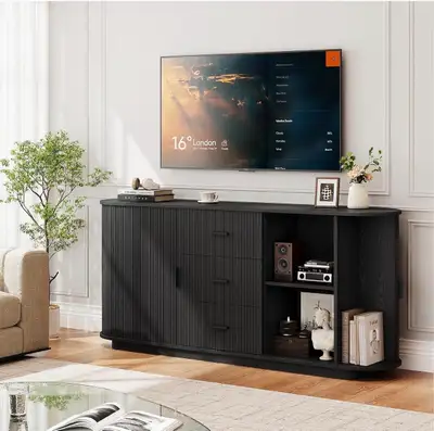 Black Tambour Credenza, View more