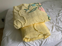 2 Vintage CHENILLE BEDSPREAD - Twin Beds - Bright & Colourful