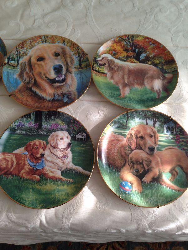 Golden retriever collector plates hot sale