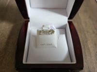Brand New 14KT White Gold Brilliant Cut Diamond Earrings For Sal