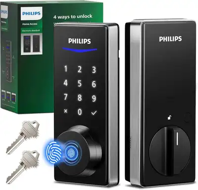 Condition: Brand NewPhilips Fingerprint Door Lock - Keyless Entry Smart Deadbolt (Satin Nickel) Reta...