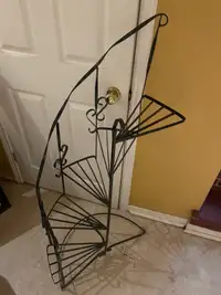 Wrought iron plant spiral staircase plant stand