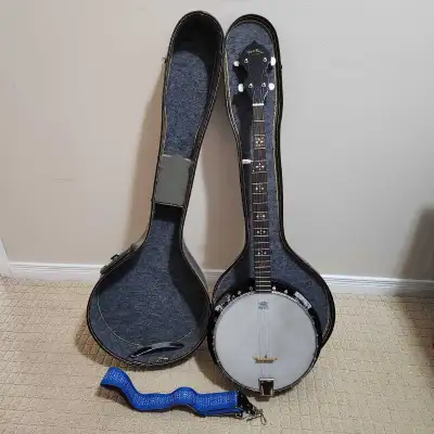 vintage Hondo 5 string Banjo with case, View more