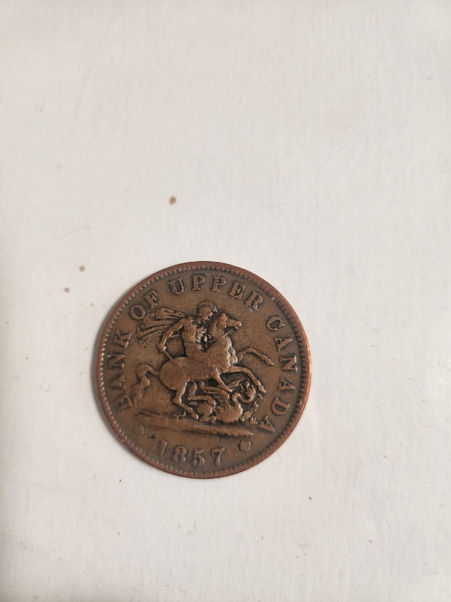 1857 Bank of Upper Canada One Penny Token in Arts & Collectibles in City of Toronto - Image 2
