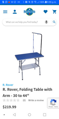 Pet Grooming Table with Arm and Storage