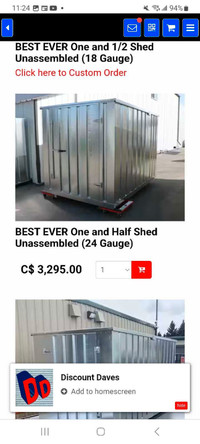 Portable, galvanized metal shed (18 gauge) - easy to load