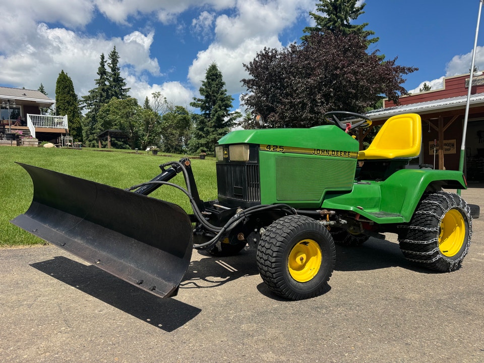 PRICE DROP : John Deere 425 plus snow plow | Lawnmowers & Leaf Blowers ...