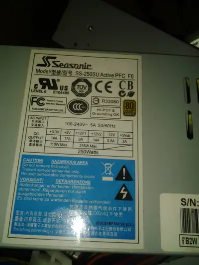 seasonic 250w 1u psu $30 430w psu $20 750w $50 corsair 1050w $99, View more