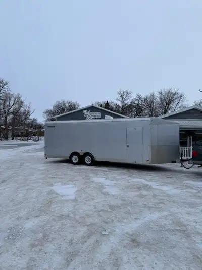 2023 Agassiz 22ft enclosed trailer, 6” extra height for side by sides on tracks, interior dove tail...