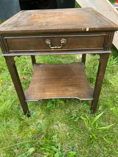 Vintage Wooden End Table, View more