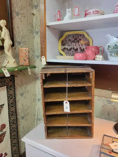 Vintage Tables. Vintage Stools. Pie Safe. library steps. Lamps., View more