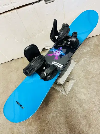 Burton snowboard 128 cm with Burton small/medium bindings, View more