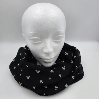 Disney Mickey Mouse Head Infinity Scarf Black White Read, View more
