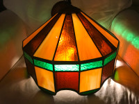Vintage Tiffany-style Stained Glass Pendant Lamp