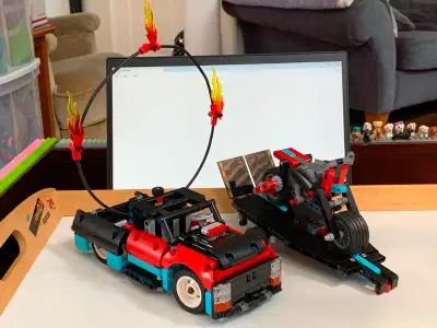 Lego Technic Stunt Show Truck & Bike #42106 - $45 This 610 piece set was released in 2020. Complete,...